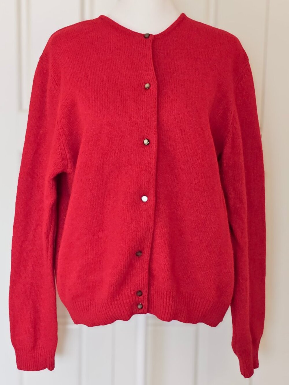 Vintage GAP Red Lambswool Angora Button Cardigan Sweater XL Hong Kong
